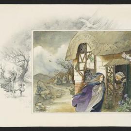 Illustration for The Other Side of Midnight - Girl in cape at door