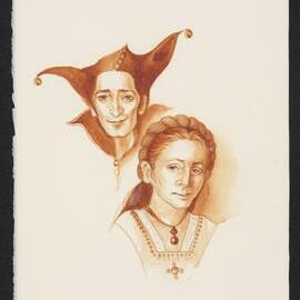 Court jester and woman