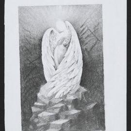 Angel enfolded in wings