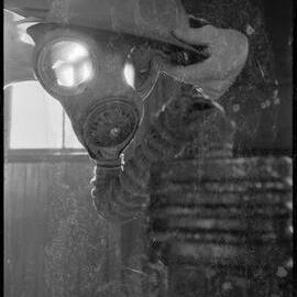 Gas mask prop for the Gateway Theatre's forthcoming production of "Biggles".