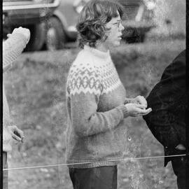 Rugby? Possibly a spectator at Moore Park, Katikati.