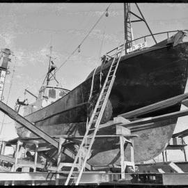 Fishing trawler Normandy on the slipway for her annual survey.