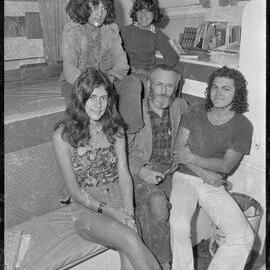 Mr Paul Farge and his children on their trimaran moored at Sulphur Point.