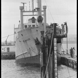 Ships. Ida Clausen being slipped at Suphur Point.