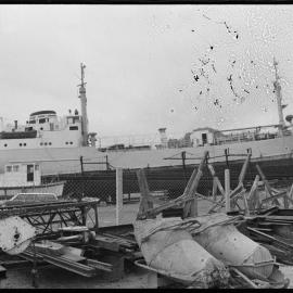 Ships. Ida Clausen being slipped at Suphur Point.