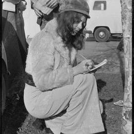 Horse racing. Mrs J. M. Plowman at the Tauranga races on Saturday.