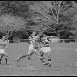 Rugby. Thames Valley versus Auckland at Paeroa Domain.