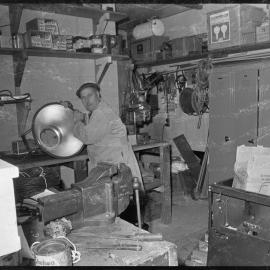 Railway Trades Association Tauranga branch treasurer at work in one of the signals workshops.