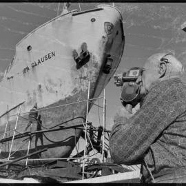 Norm Blackie, still filming notable events on the Tauranga waterfront.
