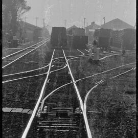 Late afternoon sun on the railway points at Tauranga Station.