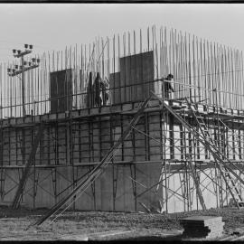 Partially completed sewage pumping station being built at Tauranga City Council's Judea depot.