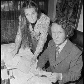 Tauranga's Public Relations Office staff opening mail from the British Isles.