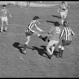 Football. Tauranga City versus Mt Roskill at the Wharepai ground (2-5).
