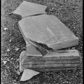Vandalised headstones at the Mission Cemetery.