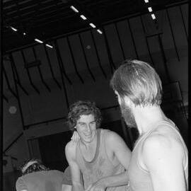 New Zealand basketball team members training at the Queen Elizabeth Youth Centre.