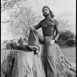 Peter Sinel, hairstylist, visiting his grandparents in Mount Maunganui.