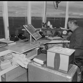 Interior of Tauranga Airport's old control tower.