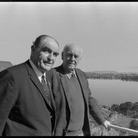 Fishing. Mr Bob Gray and Stan Shea of the Tauranga Big Game Fishing Club.