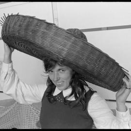 A woven cane sombrero at a crafts display held at the Art Gallery.