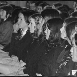 Happen Inn television show singers perform live at Tauranga Girl's College - audience.