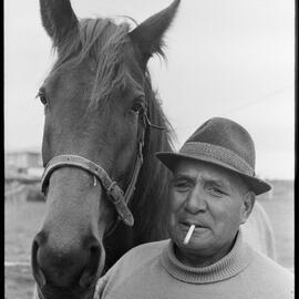 Horse racing. Ike Tangitu with his galloper Arodella.