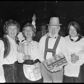 People enjoying themselves at a Bavarian stein evening at the Greerton Hall.