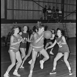 Basketball. Marlborough versus Te Aroha (57-41) in the New Zealand women's minor basketball championship at Mount Maunganui.