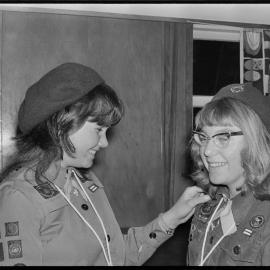 Mount News. Jan Pratt (right) of the Arataki-Matapihi Guide unit with an unidentified fellow award recipient.