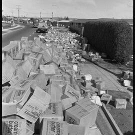Butter intended for export spilled on Maungatapu Road this morning.