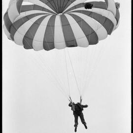 Parachuting demonstration for Saturday's Orange Festival gala day at the Bay of Plenty racecourse.