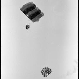 Parachuting demonstration for Saturday's Orange Festival gala day at the Bay of Plenty racecourse.