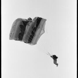 Parachuting demonstration for Saturday's Orange Festival gala day at the Bay of Plenty racecourse.