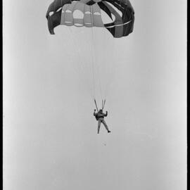 Parachuting demonstration for Saturday's Orange Festival gala day at the Bay of Plenty racecourse.