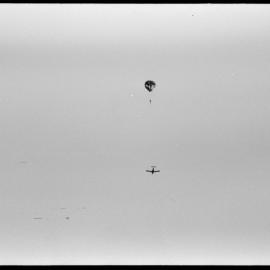 Parachuting demonstration for Saturday's Orange Festival gala day at the Bay of Plenty racecourse.
