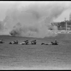 6RNZIR (Haurakis) stage an ambush demonstration for the Orange Festival gala day at the Bay of Plenty racecourse.