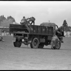 6RNZIR (Haurakis) stage an ambush demonstration for the Orange Festival gala day at the Bay of Plenty racecourse.