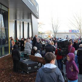 Crowds during the opening of Greerton Library, 2016