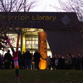 Early morning scenes during library opening