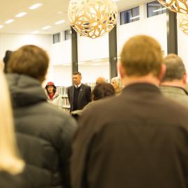 Early morning scenes during library opening