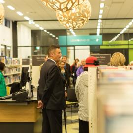 Early morning scenes during library opening