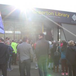 Crowds during the opening of Greerton Library, 2016