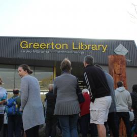 Crowds during the opening of Greerton Library, 2016