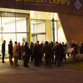 Early morning scenes during library opening