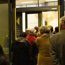 Early morning scenes during library opening