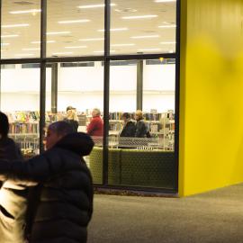 Early morning scenes during library opening
