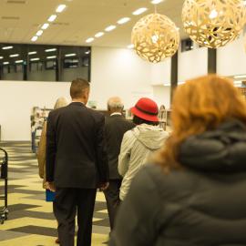 Early morning scenes during library opening