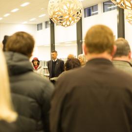 Early morning scenes during library opening