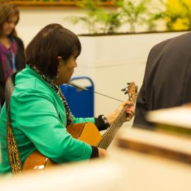 Early morning scenes during library opening