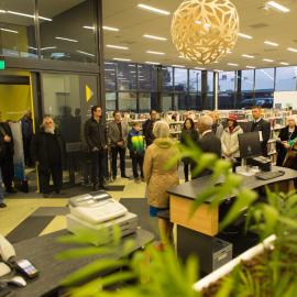 Early morning scenes during library opening