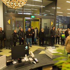 Early morning scenes during library opening